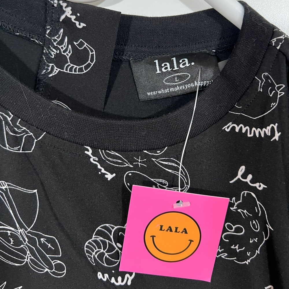 NWT Dressed In Lala Never Too Much Oversized Dress Zodiac Love Sz Large Black - Picture 9 of 12